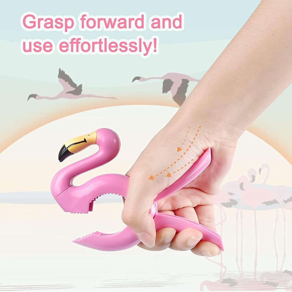 Beach Towel Clips,  Jumbo Size Towel Clips for Beach Chairs Cruise Pool Patio or Daily Use-Secure Hang Seal, Set of 4 (Flamingo Parrot)