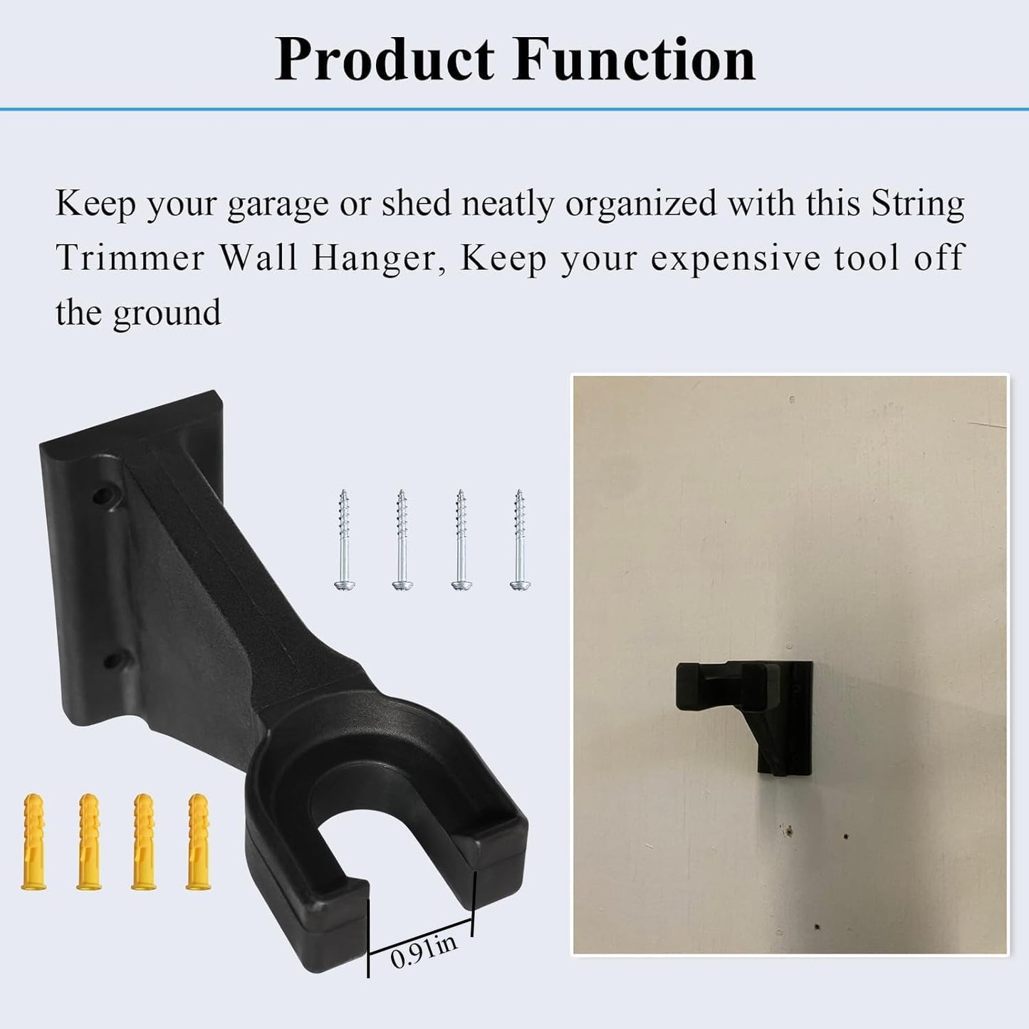 Premium Heavy-Duty Wall Hanging Holder for Garden Power Tools, Garage Storage Organizer, Storage Hooks for Trimmer, Holds up to 250lbs, Fits EGO 56V Trimmer and Edger, Ego Power/Edger(1Pcs/4-Hole)