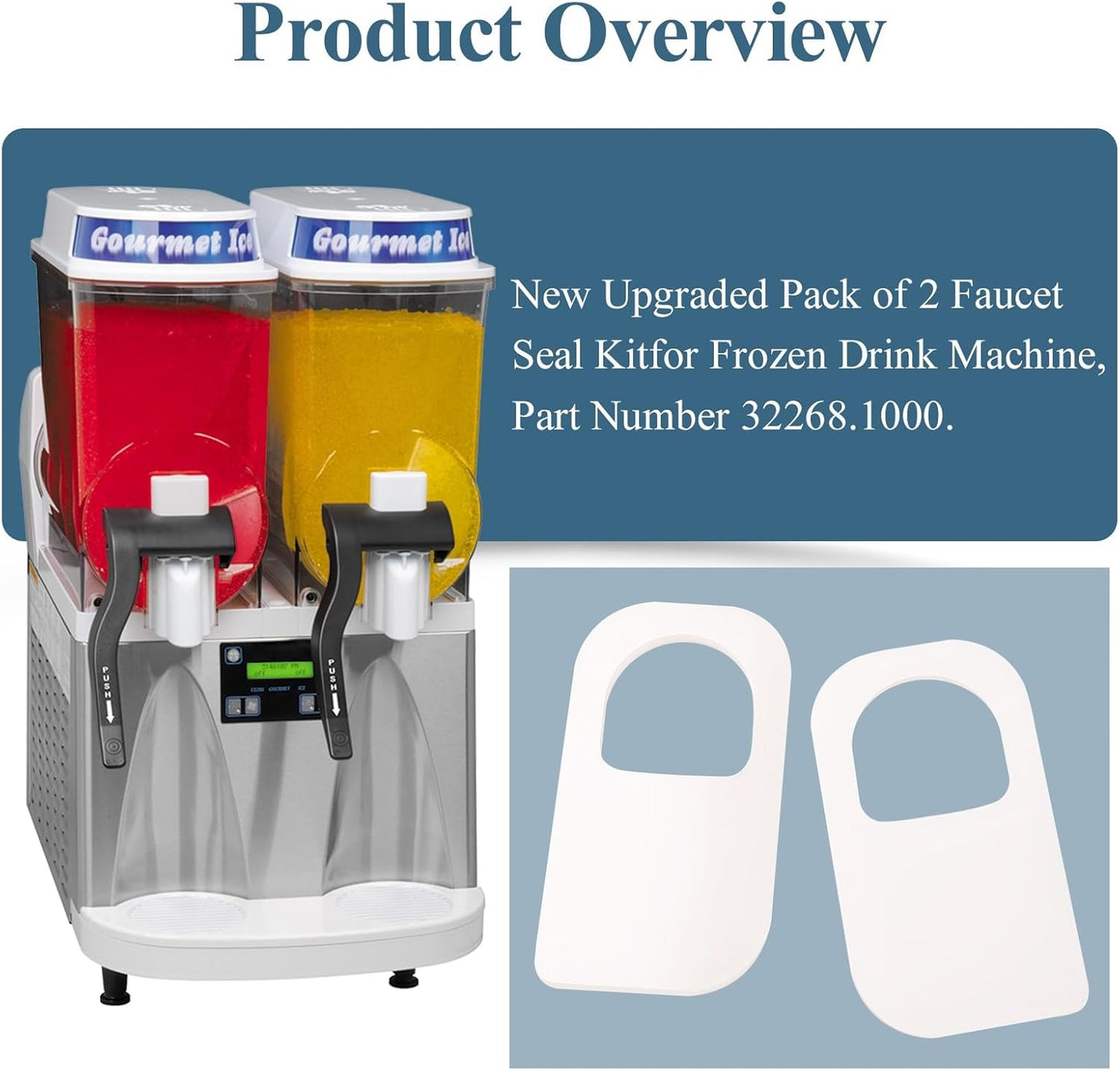 New Upgraded Pack of 2 Faucet Seal Kit for Frozen Drink Machine, Part Number 32268.1000, Fit for Bunn CDS-3, Ultra-2A, Ultra-1, Ultra-2 Frozen Drink Machine/Beverage Machine/Large Water Dispenser