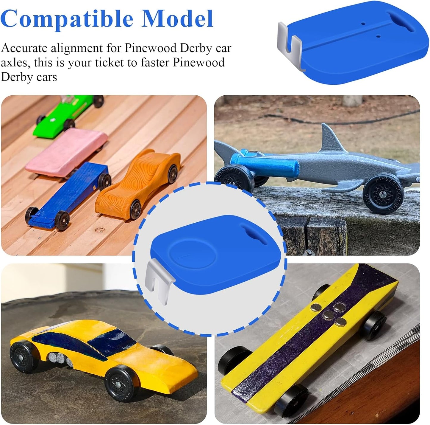1 Pc Axle Inserter Guide W/Built-in Wheel Spacer, Fits Pinewood Derby Cars, Accurate Alignment for Pinewood Derby Car Axles, Improve Track Times & Reduce Friction w/Perfectly Straight Axles in Seconds