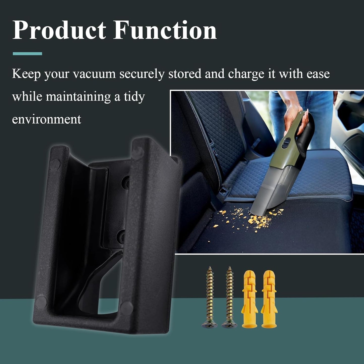 1 Pc Wall Mount Vacuum Holder Compatible with Shark Handheld Vacuum Models CH900WM, CH951, CH951C, CH901, CH950, Charging Dock, Mounts Easily to The Wall, Save Space & Reduce Clutter