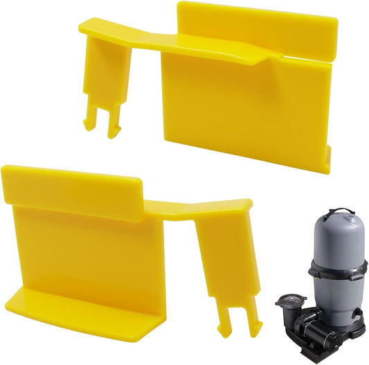 519-7420B Ext Lock Tab Clips for Filter Band, Compatible with Waterway Clearwater II Cartridge Filter and D.E. Filter 550-7500, 550-2060, 550-2075, Yellow, 2 Pcs