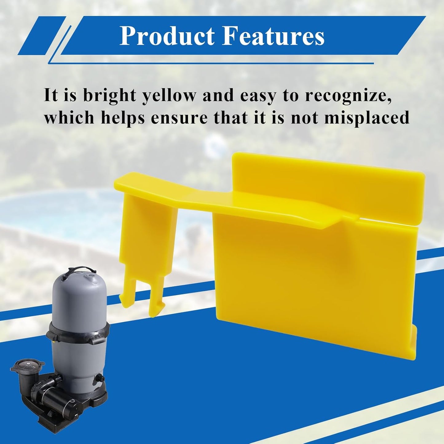 519-7420B Ext Lock Tab Clips for Filter Band, Compatible with Waterway Clearwater II Cartridge Filter and D.E. Filter 550-7500, 550-2060, 550-2075, Yellow, 2 Pcs