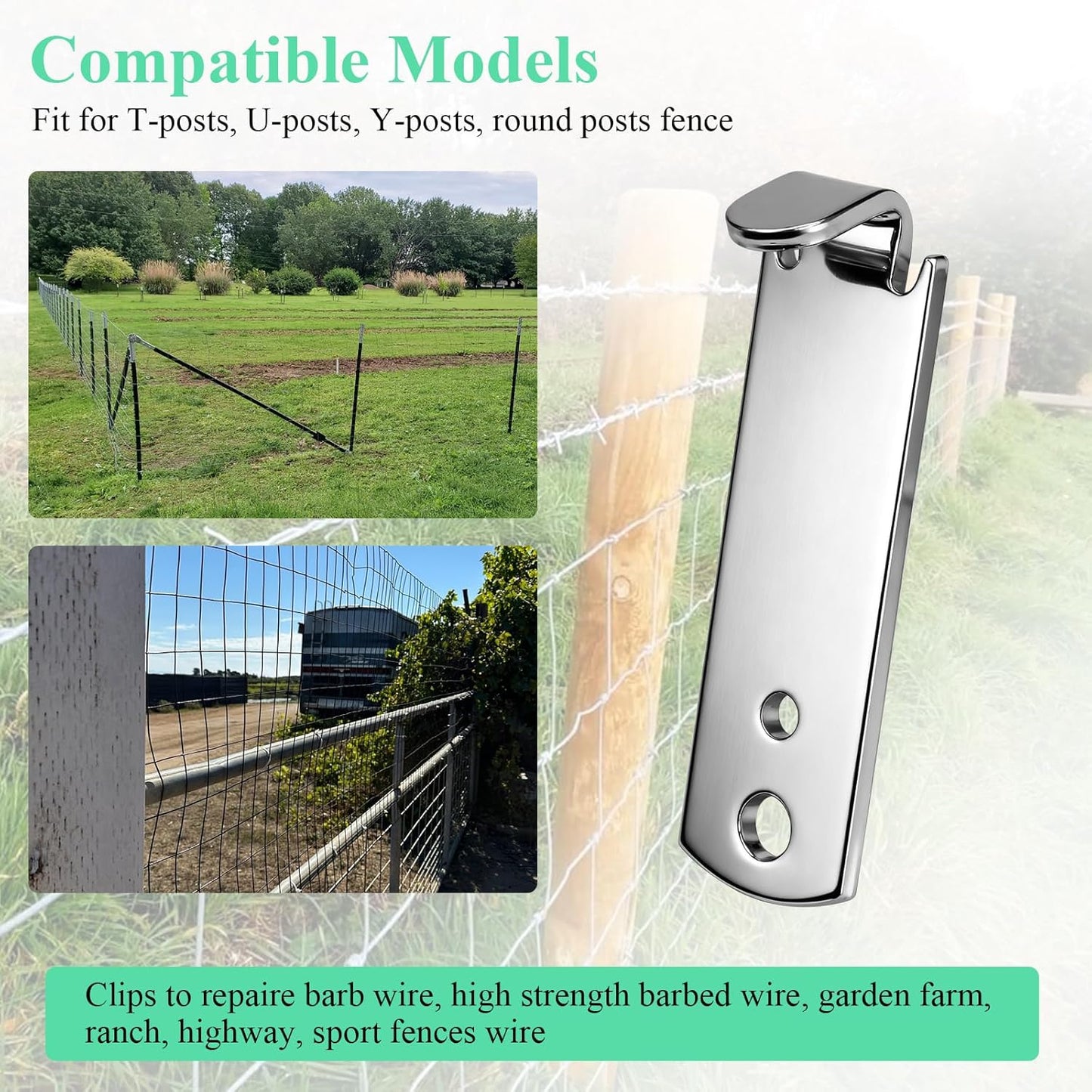 6 Pcs 2 Holes Wire Twister, for T-posts, U-posts, Y-posts, Round Posts Fence, Multi-functional Bender, High-tensile Wire Tool, Twisting Tool, Fencing Tool, 5mm, 7mm Diameter Holes