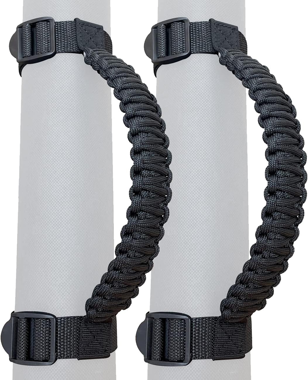 Roll Bar Grab Handles for Jeep Grab Handles for Jeep Wrangler YJ TJ JK JKU JL JLU 1987-2024 Paracord Grab Handle 250 Pounds Load,Black