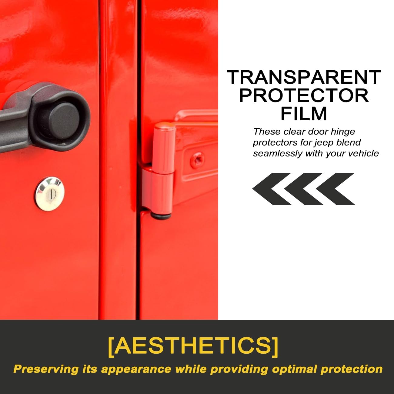 Door Hinge Protector for Jeep Wrangler Door Hinge Covers for Jeep JK Transparent Hinge Protection Film for Jeep Wrangler JK JKU 2007-2018,5Pack