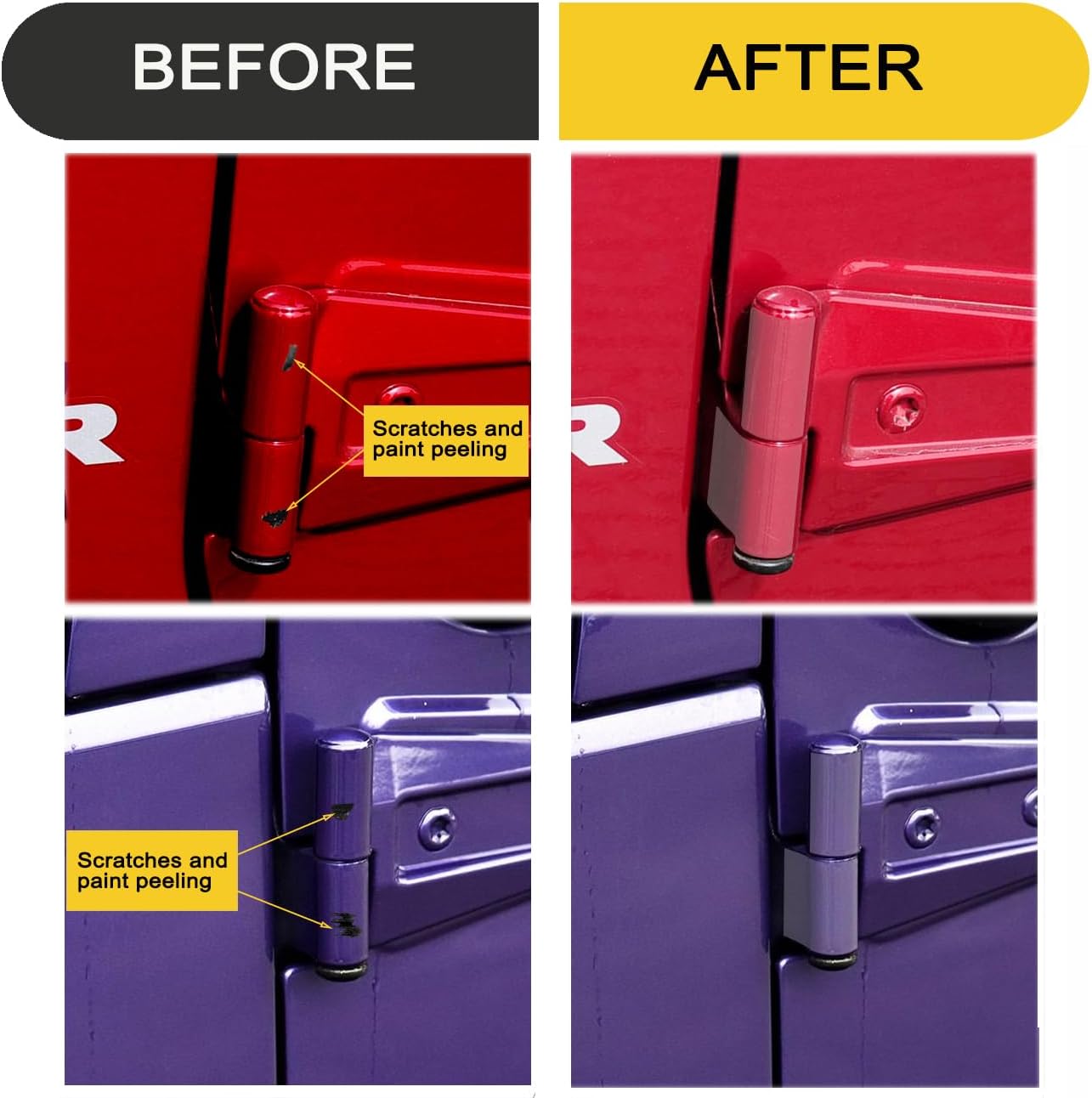 Door Hinge Protector for Jeep Wrangler Door Hinge Covers for Jeep JK Transparent Hinge Protection Film for Jeep Wrangler JK JKU 2007-2018,5Pack