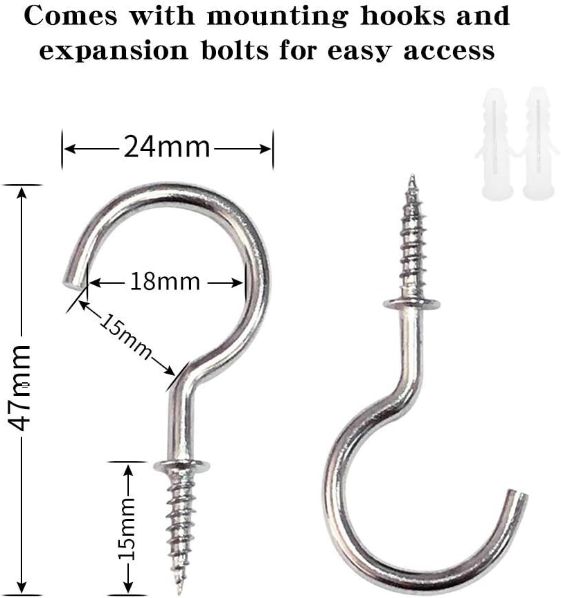Curtain Ropes Tiebacks Tie-Backs, Curtain Handmade Holdbacks with 2 Metal Screw Hooks - White 2 Pack