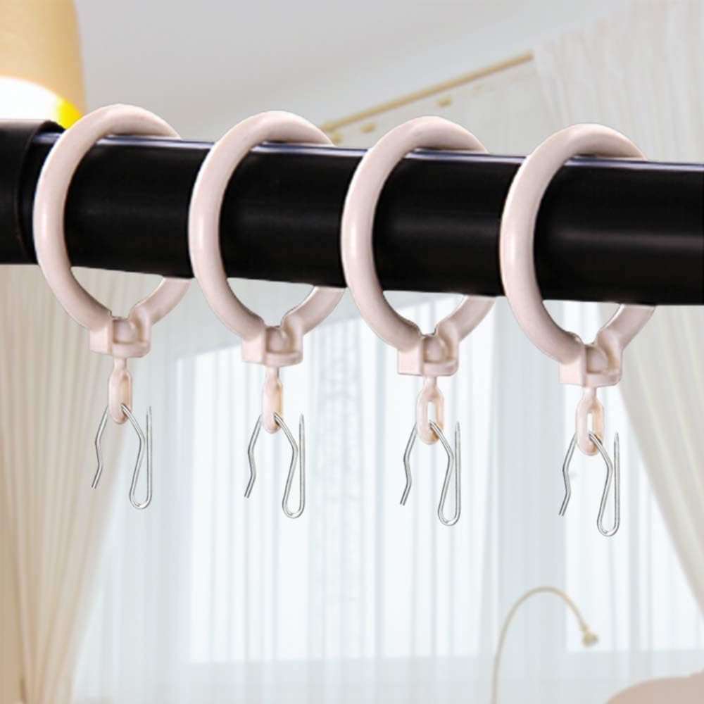 Metal Curtain Hooks, 200pcs Drapery Pins Stainless Steel Pin-on Hooks for Window Shower Door Curtain, Silver White