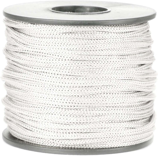 Nylon Satin Cord, 2mm 50 Yards Braided Lift Shade Cord for Necklace Bracelet String Cord, Blind Shade, Trim and Shoelaces (White)