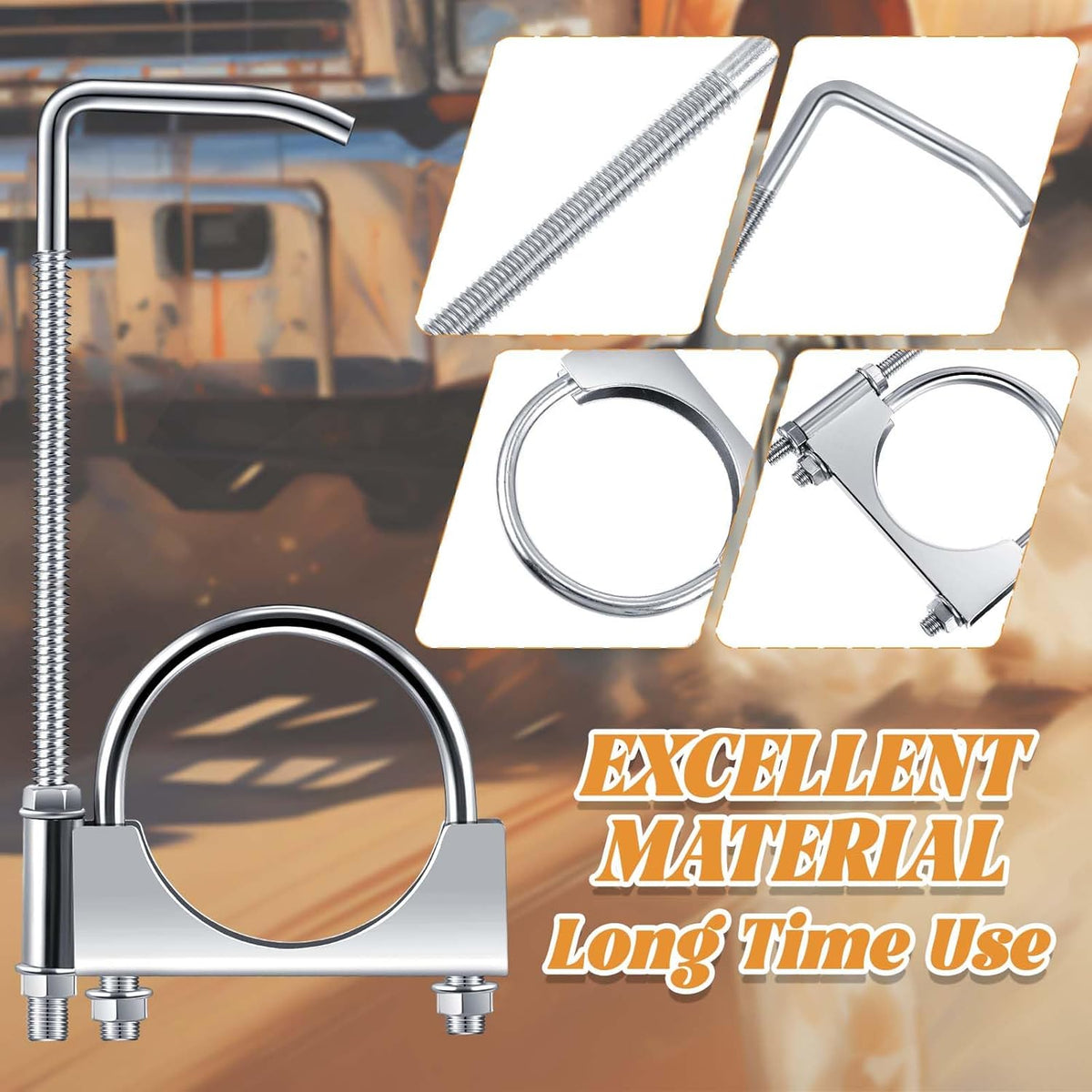 1 Pcs 2.5 Inch Universal Exhaust Clamp with Hanger, Made of Heavy-duty Clamp with Rear Muffler Hanger Exhaust Pipe for Cars, Trucks Pipes