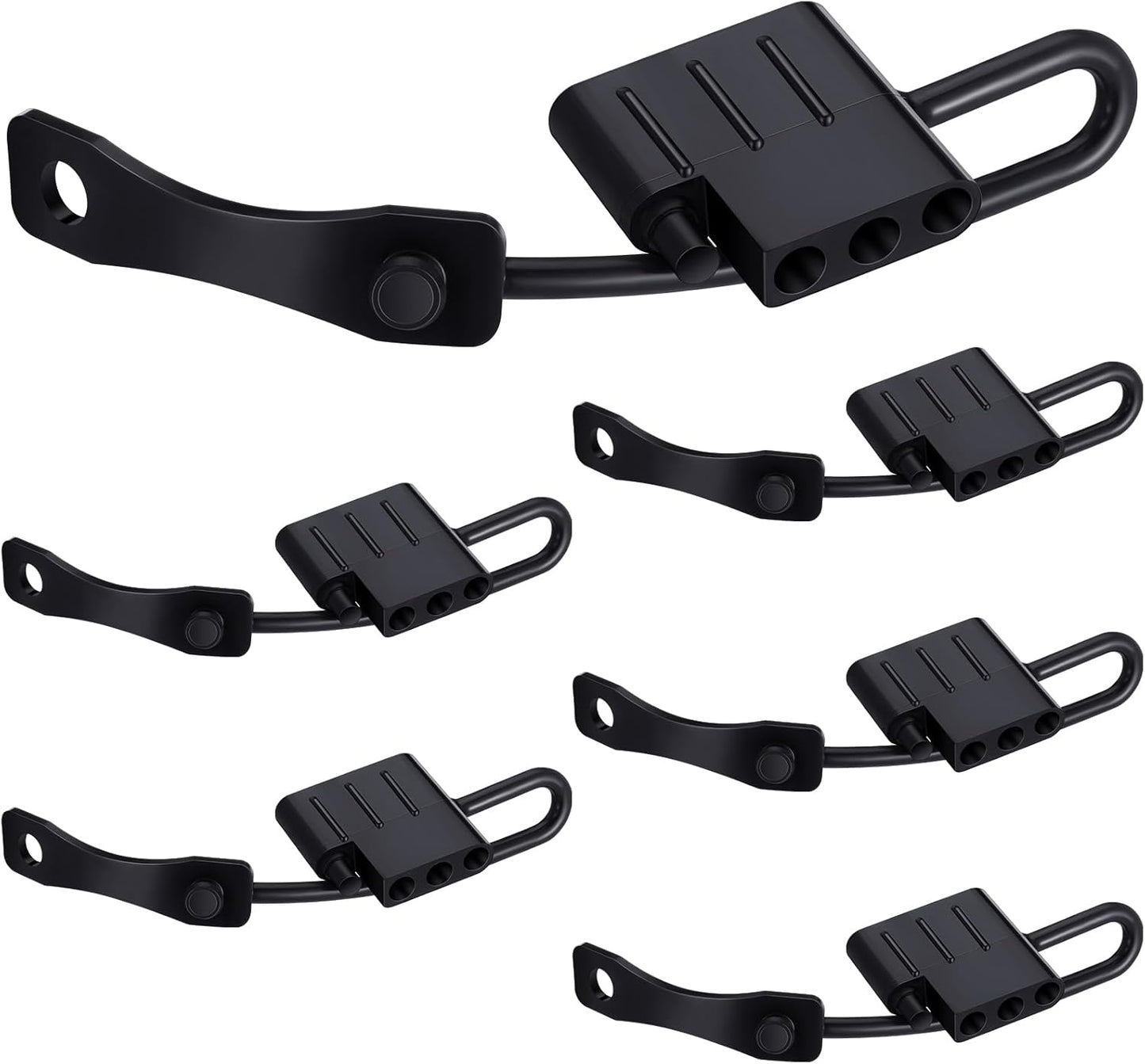 8 Pack 4-pin Flat Trailer Wiring Harness Connector Dust Cover Black Vehicle Side Plug Terminals Connection Dust Cover Bulk for Trailer Replace Against Dirt Water Rust