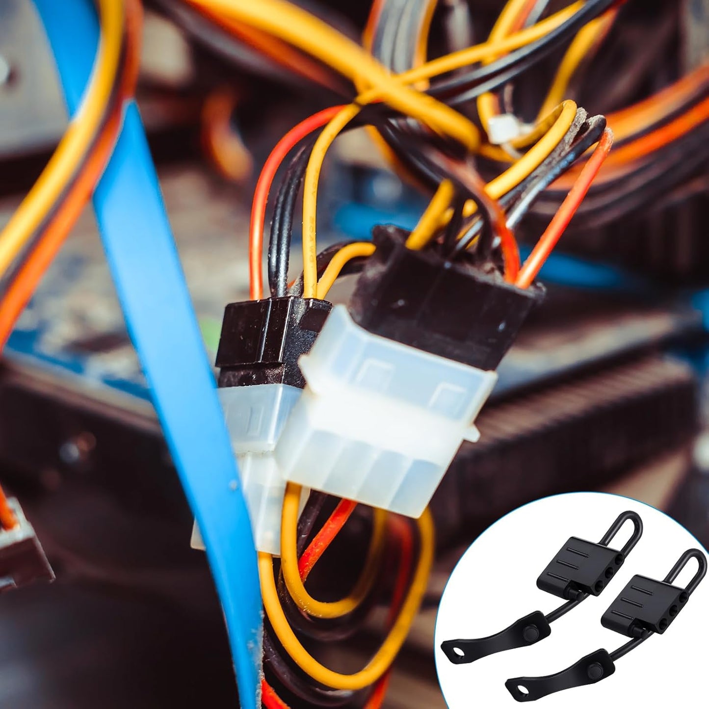 8 Pack 4-pin Flat Trailer Wiring Harness Connector Dust Cover Black Vehicle Side Plug Terminals Connection Dust Cover Bulk for Trailer Replace Against Dirt Water Rust