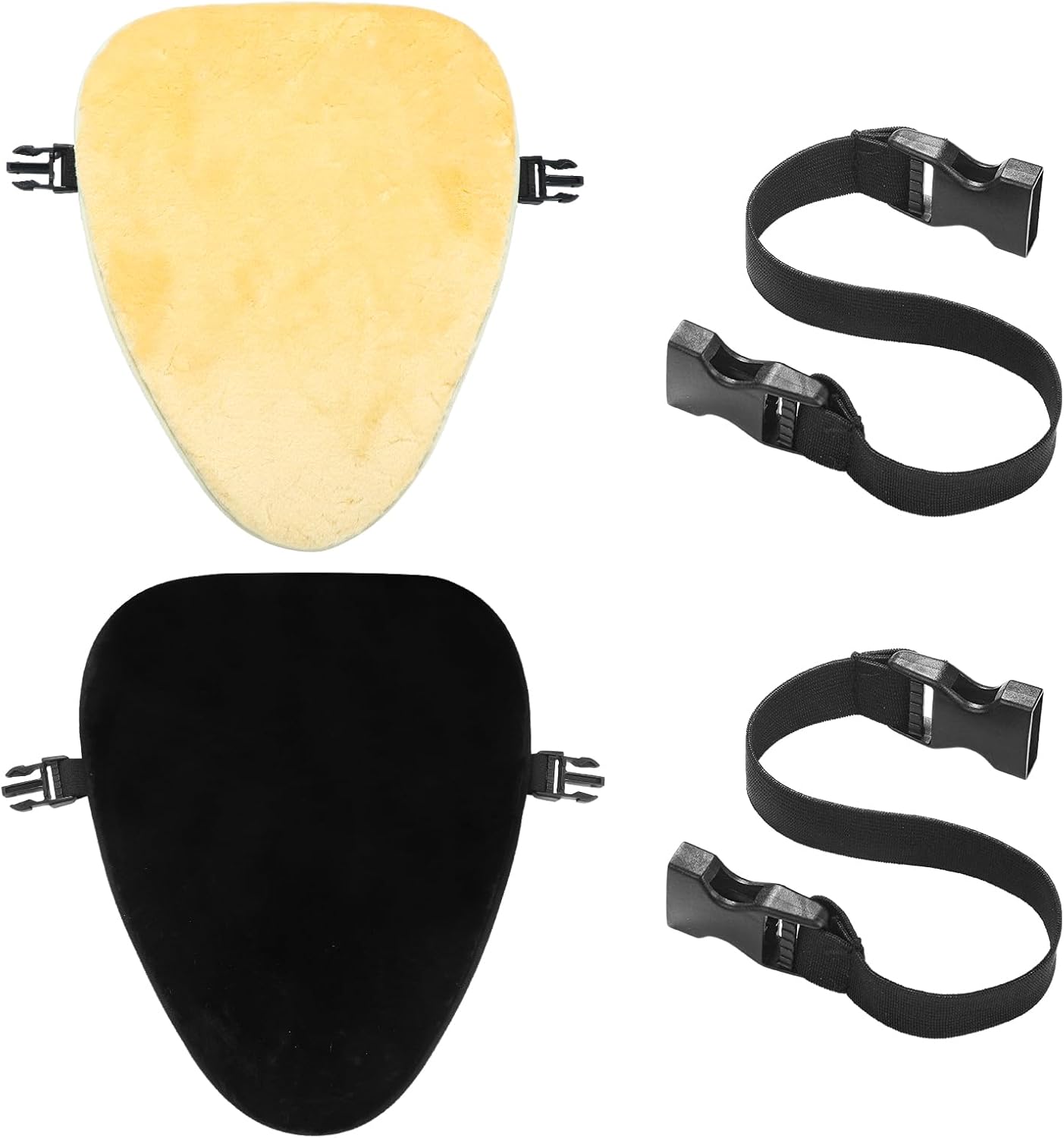 2 Pcs Sheepskin Motorcycle Seat Cover 12 x 15 inch Motorcycle Seat Pad Cushion for Temperature Control Summer Winter for Long-Distance Touring Riders