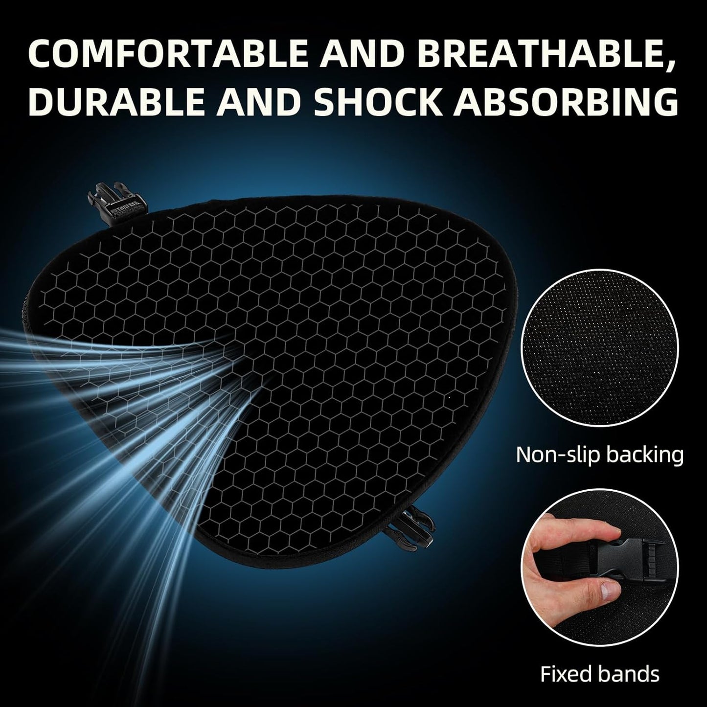 2 Pcs Sheepskin Motorcycle Seat Cover 12 x 15 inch Motorcycle Seat Pad Cushion for Temperature Control Summer Winter for Long-Distance Touring Riders
