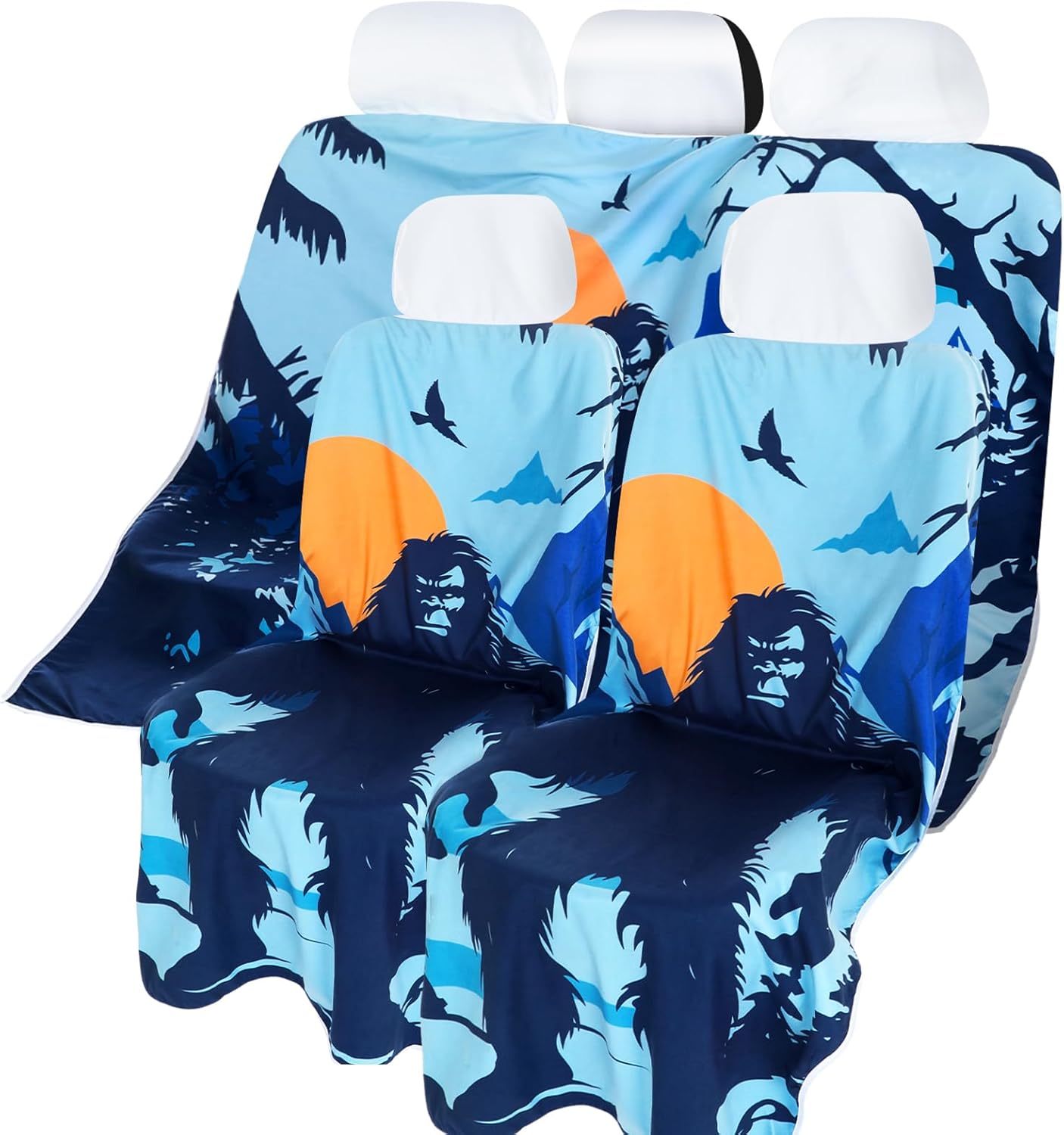 3 Pcs Car Seat Covers Full Set Universal Car Seat Towel Protector Accessories for Cars SUV Trucks, Gym Running Swimming Beach and Hiking Waterproof Sweat Towel
