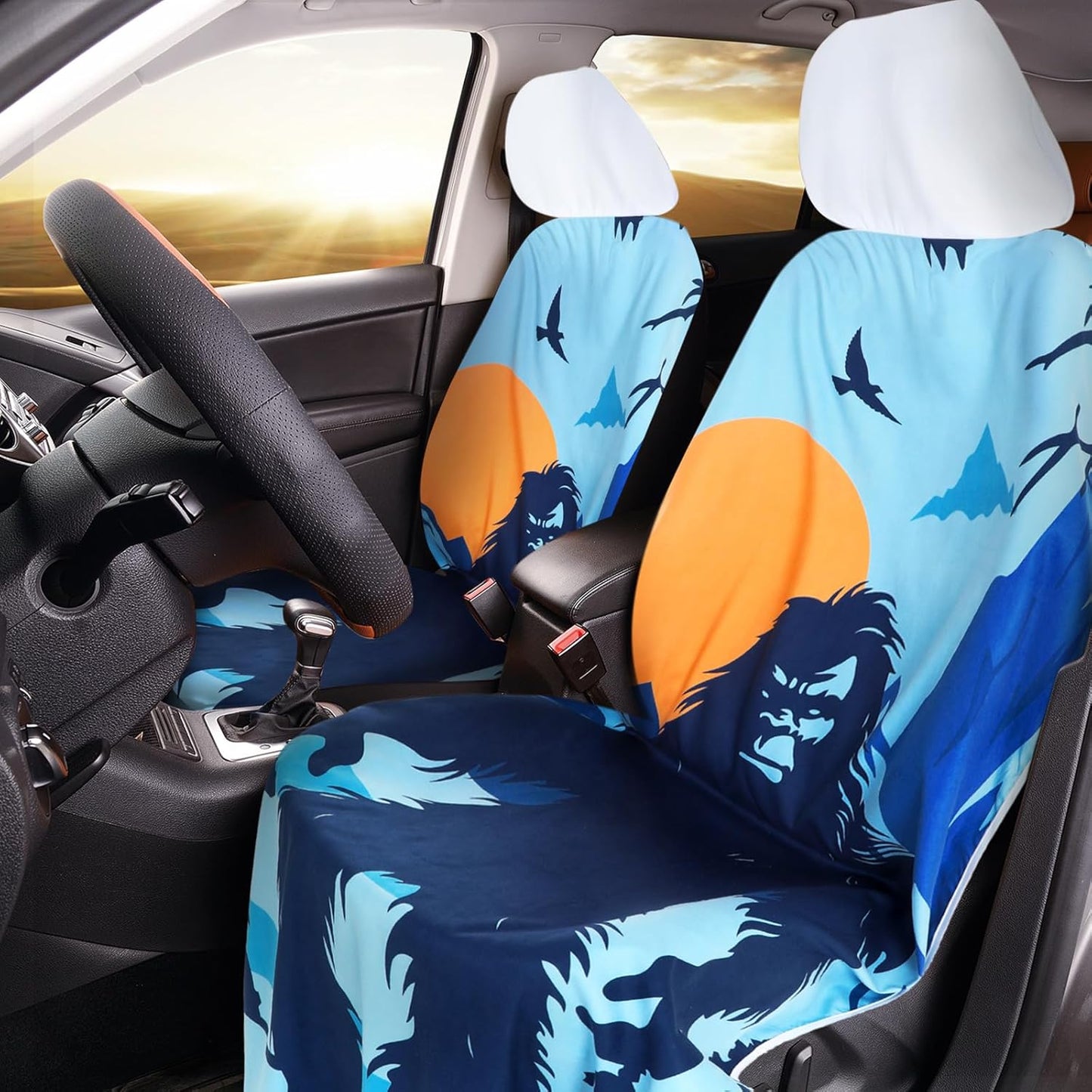 3 Pcs Car Seat Covers Full Set Universal Car Seat Towel Protector Accessories for Cars SUV Trucks, Gym Running Swimming Beach and Hiking Waterproof Sweat Towel