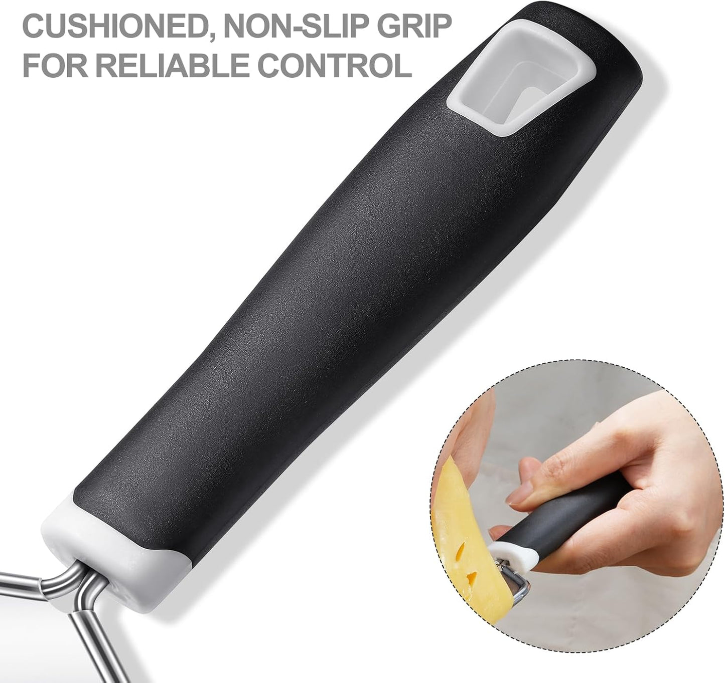Cheese Grater,  3 Packs Stainless Steel Lemon Zester Grater with Silicone Handle for Cheese, Chocolate, Spices, and More
