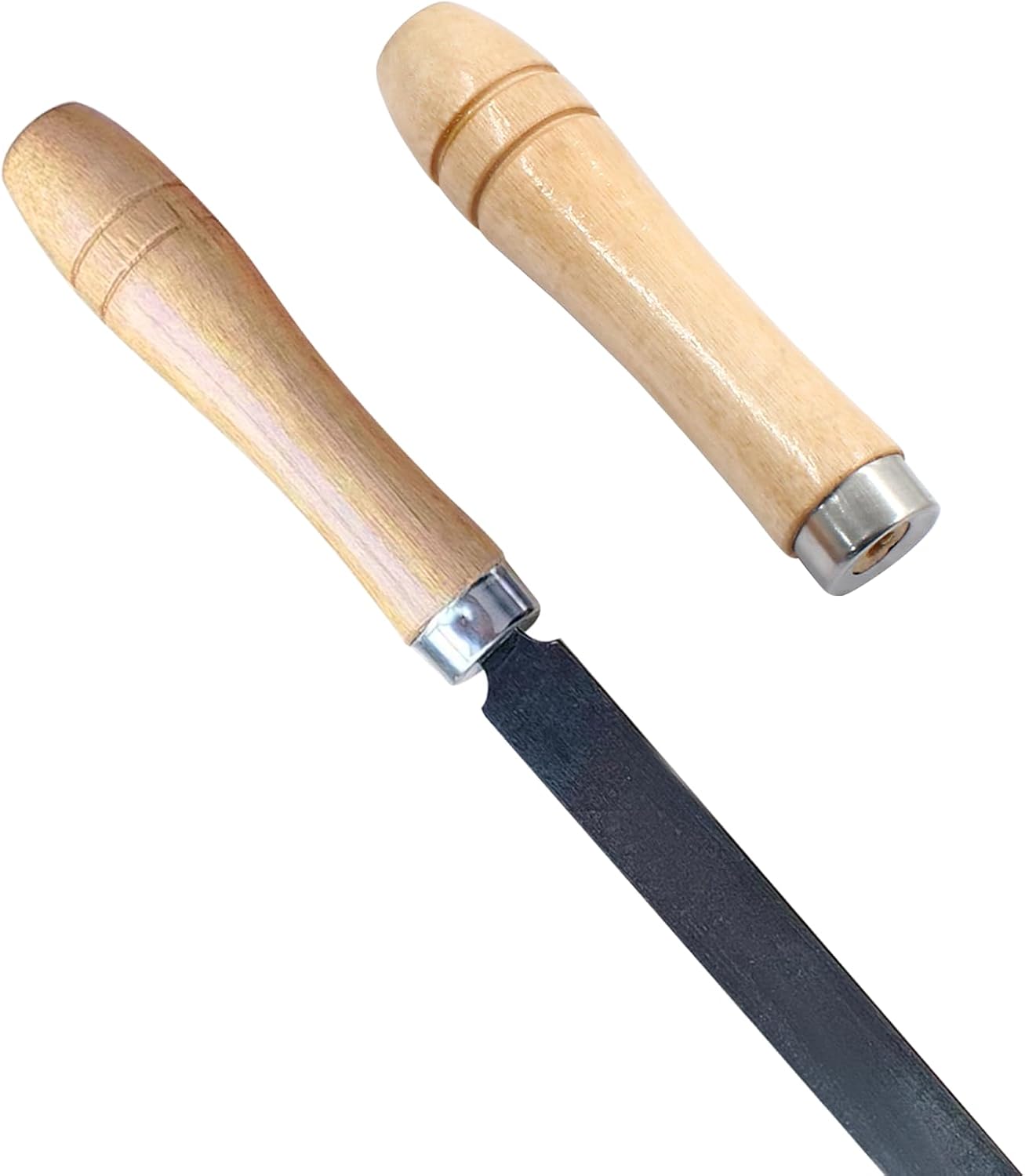 10pcs Wooden File Handle with Strong Metal Collars, Round Small Ergonomic Wooden Handle for 4"-7" File Cutting Tool Craft (5pcs 4mm + 5pcs 5mm)