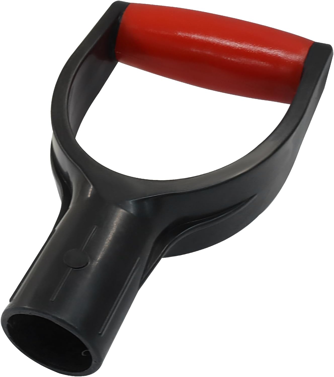 D Grip Snow Shovel Handle, 32mm Inner Diameter Plastic Handle Snow Scoop Garden Accessory, Ergonomic Tool for Digging/Raking(Red, 1 Pack)