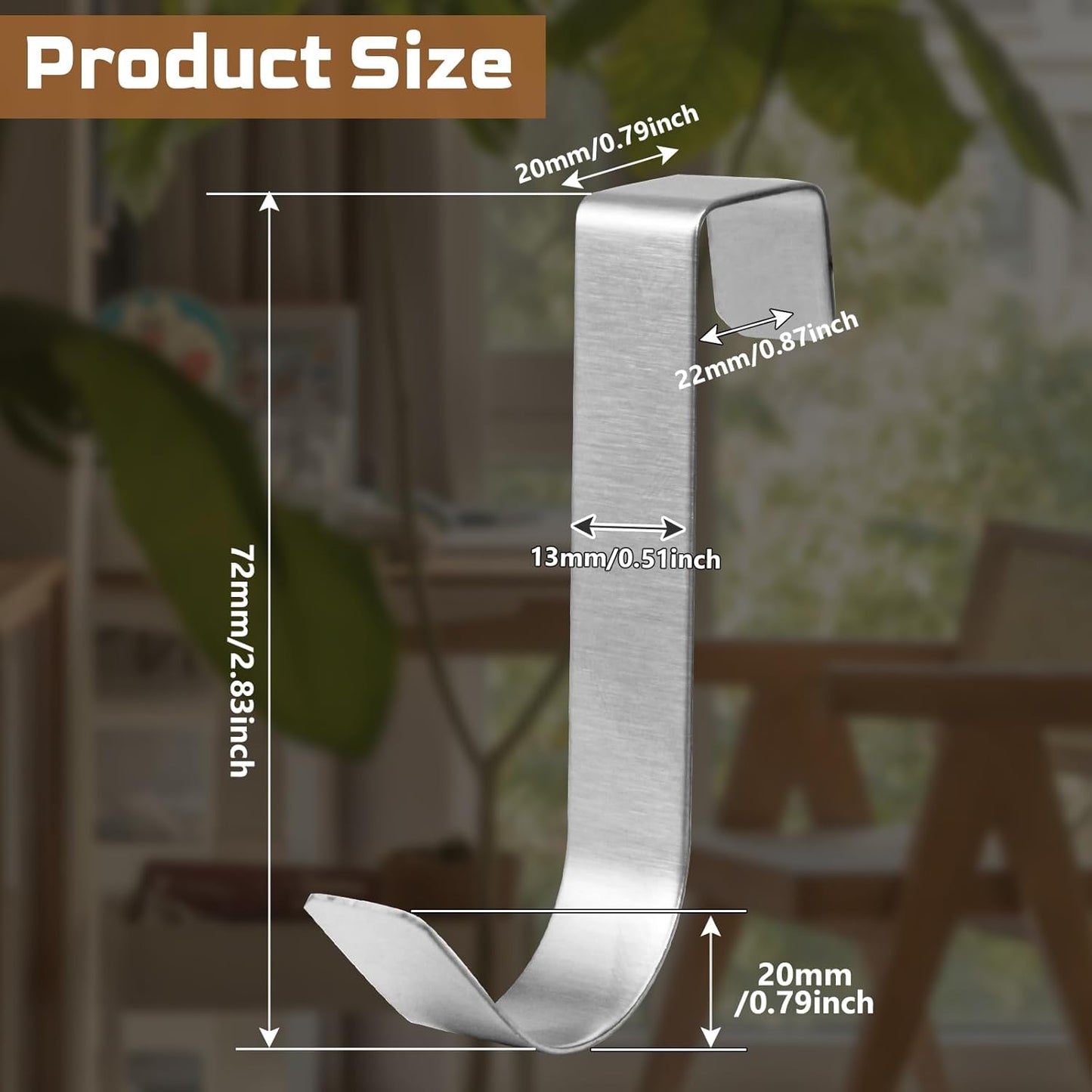 6 Pack Over The Cabinet Door Hooks Silver Towel Hook Over Bathroom Frameless Glass Door Office Kitchen Towel Coat J Hooks for Hanging