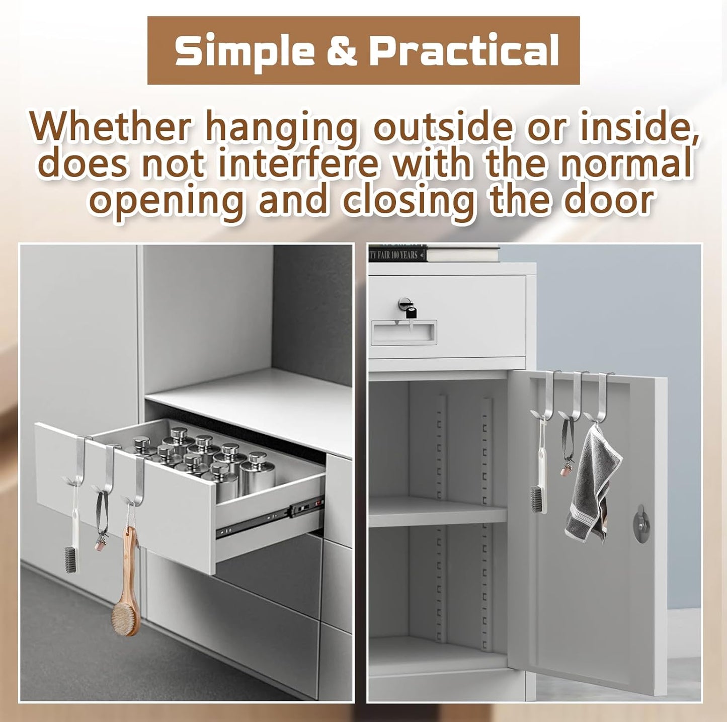 6 Pack Over The Cabinet Door Hooks Silver Towel Hook Over Bathroom Frameless Glass Door Office Kitchen Towel Coat J Hooks for Hanging