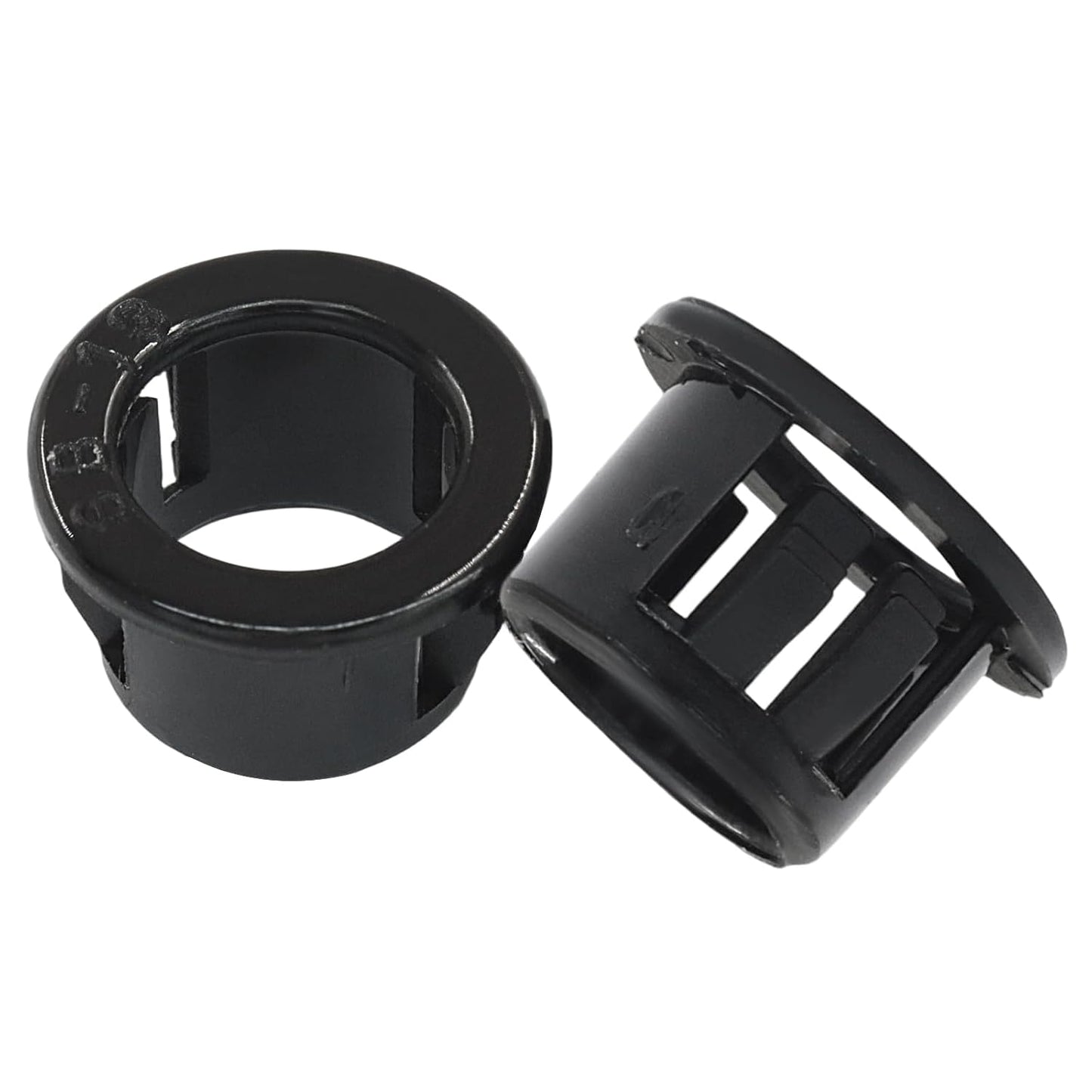 100PCS 1/2" Round Cable Snap Bushing, Black Snap Bushing Grommet Plastic Hole Plugs,Hole Plugs Tube Circular Locking Fastener for Cable Hose Wire/Furniture Fencing/Post Pipe(SB-13)
