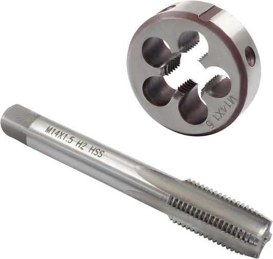 M14 x 1.5 HSS Metric Thread Tap and Die Set, Right Hand Machine Thread Tap and Round Die