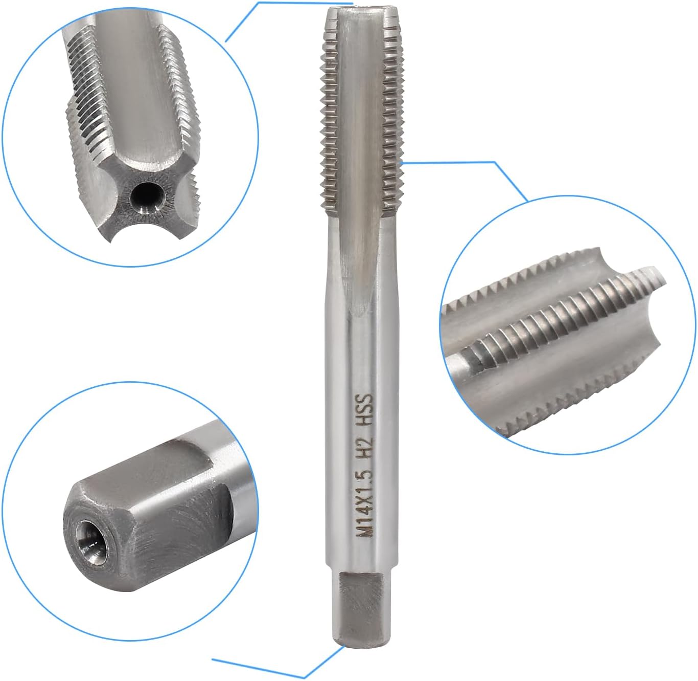 M14 x 1.5 HSS Metric Thread Tap and Die Set, Right Hand Machine Thread Tap and Round Die
