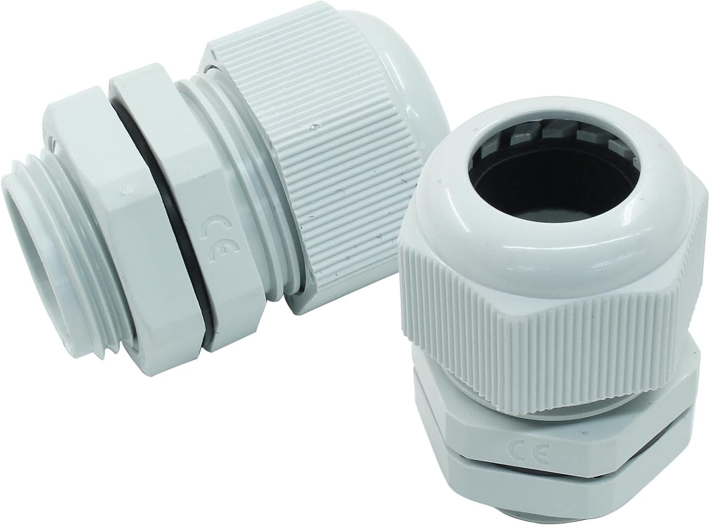 5 Pcs 3/4" NPT Cable Glands Waterproof Strain Relief Cord Connector Grip Adjustable Cable Connectors Cable Gland Joints Wire Protectors, Grey