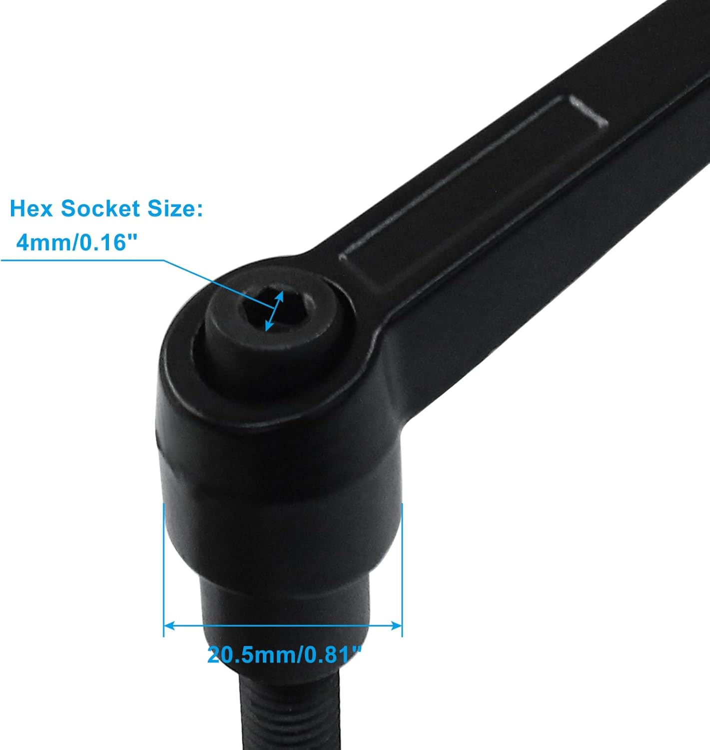 2Pcs Adjustable Clamping Lever Handle M10 x 32mm Male Thread Adjustable Handles Push Button Ratchet Lever Knob Rotating Screw Handles Bolts with Locking Lever