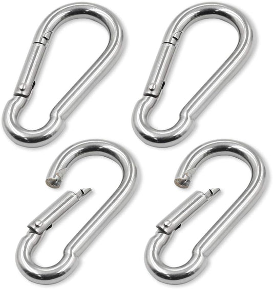 4Pack 2 inch Flag Pole Snap Clip Hooks Flagpole Attachment Spring Snap Hook Stainless Steel Carabiner Clips Heavy Duty Quick Link Carabiners for Indoor & Outdoor