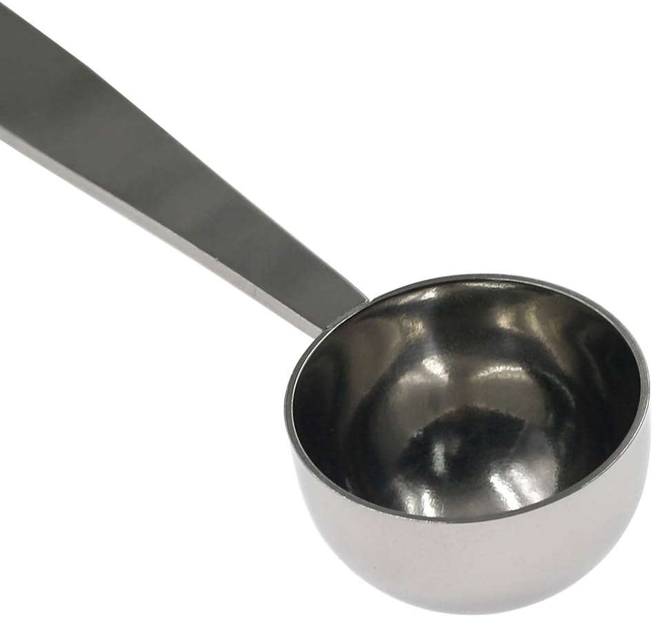 2-in-1 Coffee Scoop Stainless Steel Measuring and Tamping Coffee Spoon(15ml)-1pc