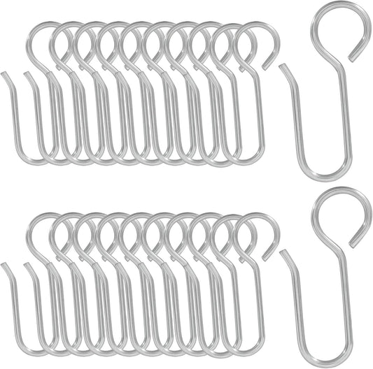 60 Pack S-Shaped Metal Curtain Track Hooks, Small Drapery Hooks Drape Pins, Ceiling Curtain Track Holders for Indoor/Shower/Window