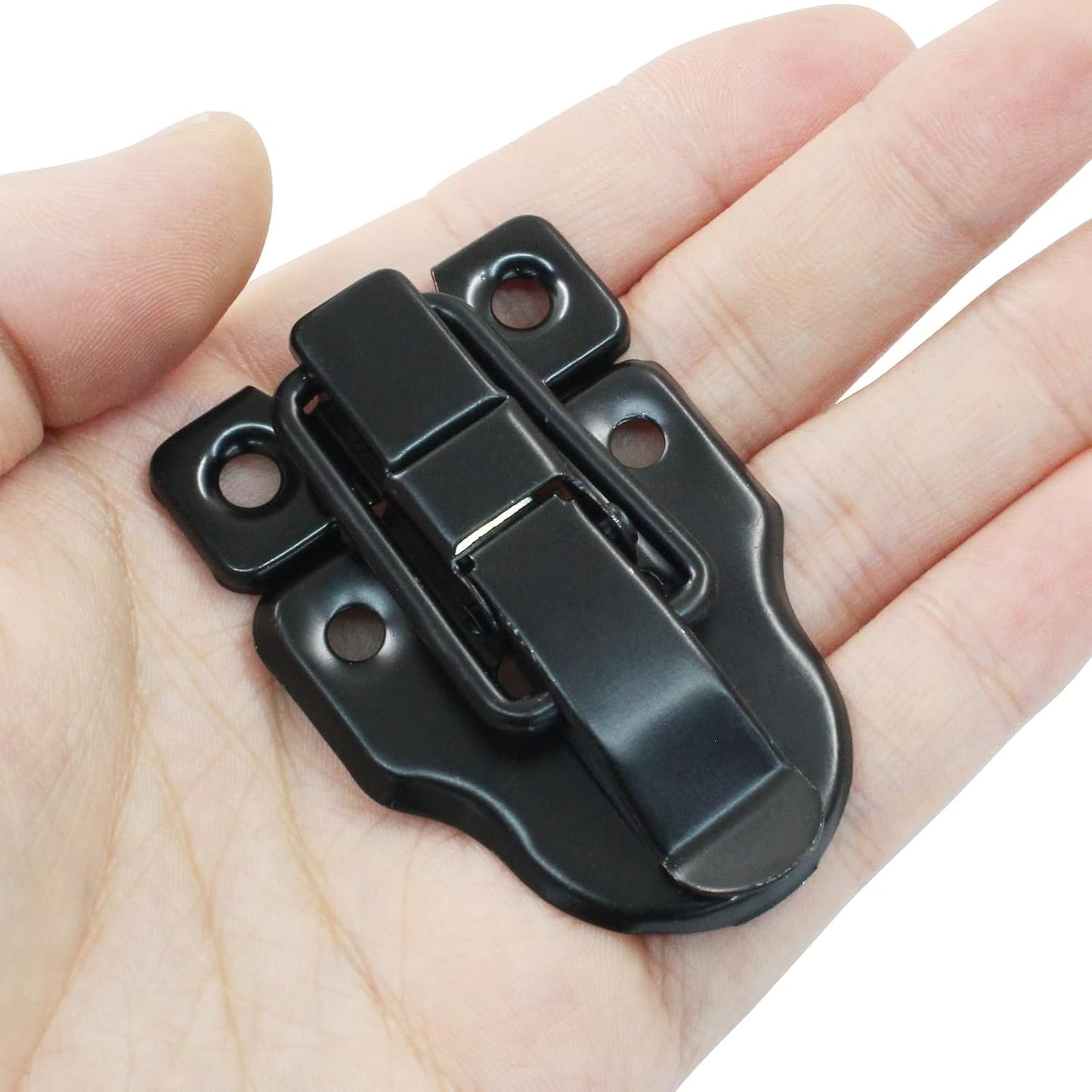 4Pack Retro Black Box Toggle Latch Antique Duckbilled Hasp Latch Catch with Padlock Hole Box Hasp Lock Toggle Hasp Latches Hardware for Jewelry Box Cabinet Wooden Case Ordinary Box Crafts