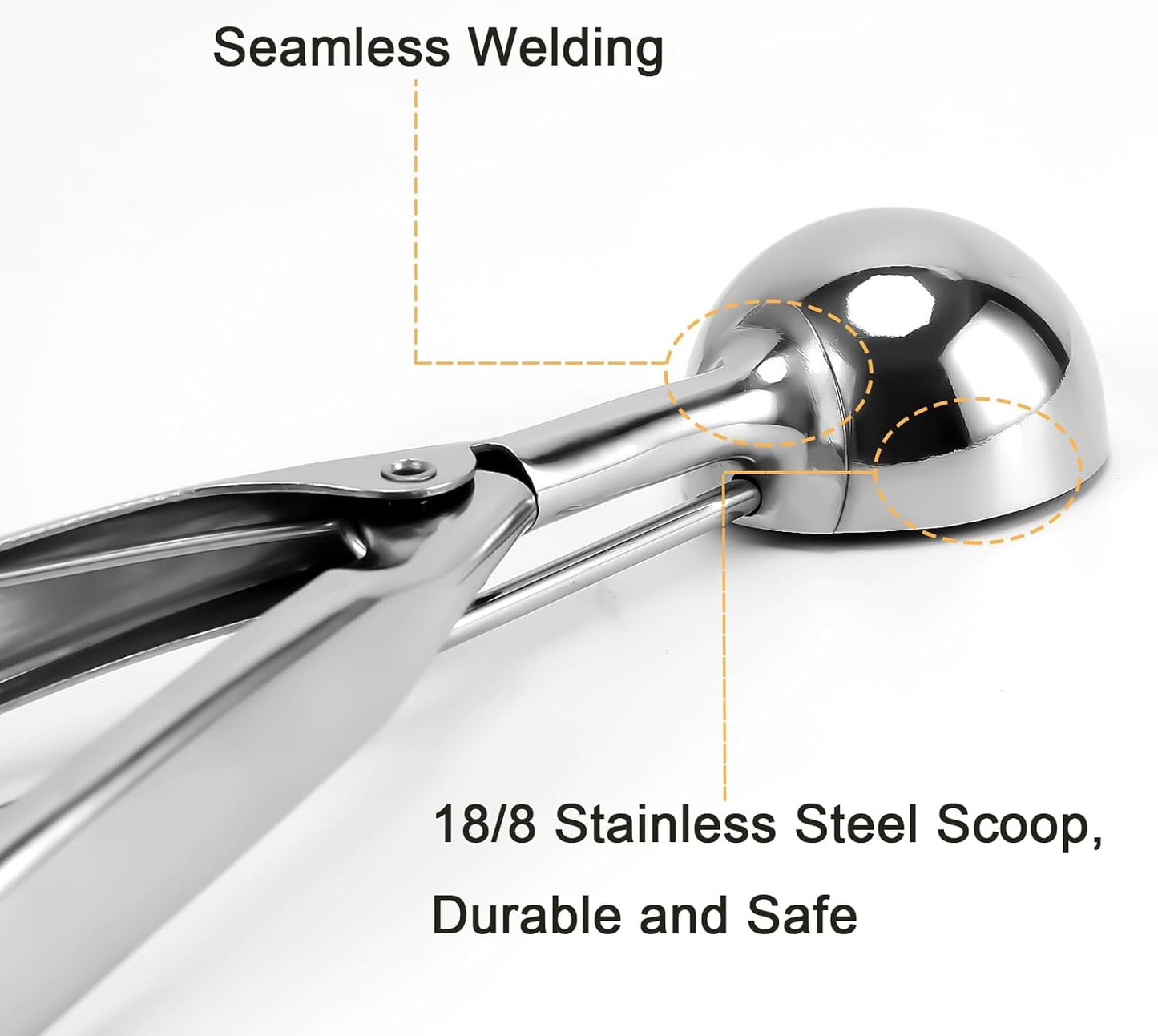 Medium Cookie Scoop, 2 Tbsp / 30ml / 1 oz, Size #40 Cookie Dough Scoop, Cookie Scoops for Baking, 1 25/32 inches / 4.5 CM Ball, 18/8 Stainless Steel, Secondary Polishing
