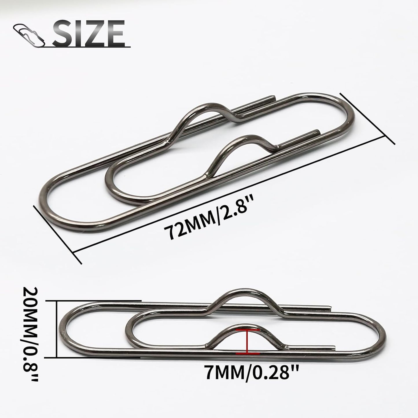 20 PCS Metal Pen Clips, Black Pen Holder, Multifunctional Pen Clip Holders for Notebooks, Paper, Clipboard