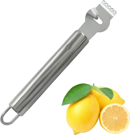 Lemon Zester Grater Stainless Steel Lemon Zester Tool with Channel Knife Orange Citrus Fruit Peeler