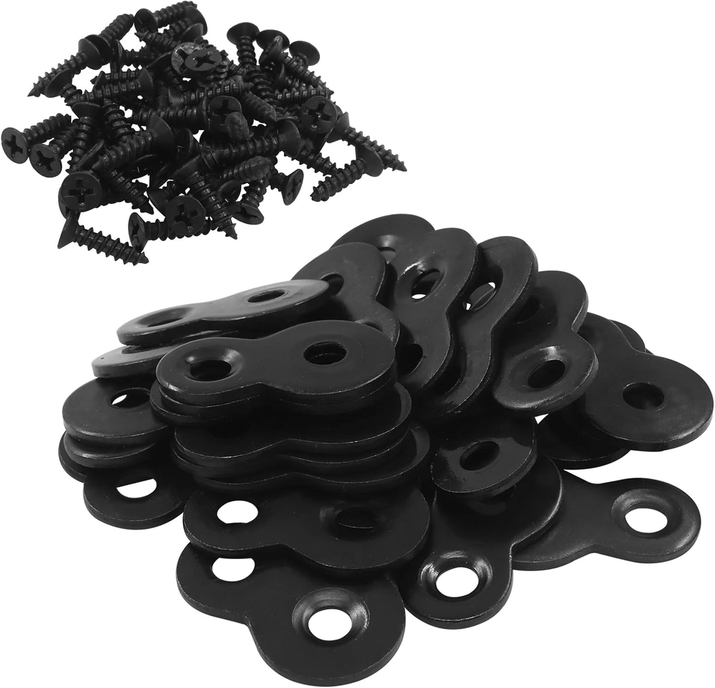 30 Pack Heavy Duty Figure 8 Fastener Clips, Solid Steel Fasteners Screws Heavy Duty Clips, Durable Table Top Connector for Desk Assembly/DIY Enthusiasts/Home(Black)