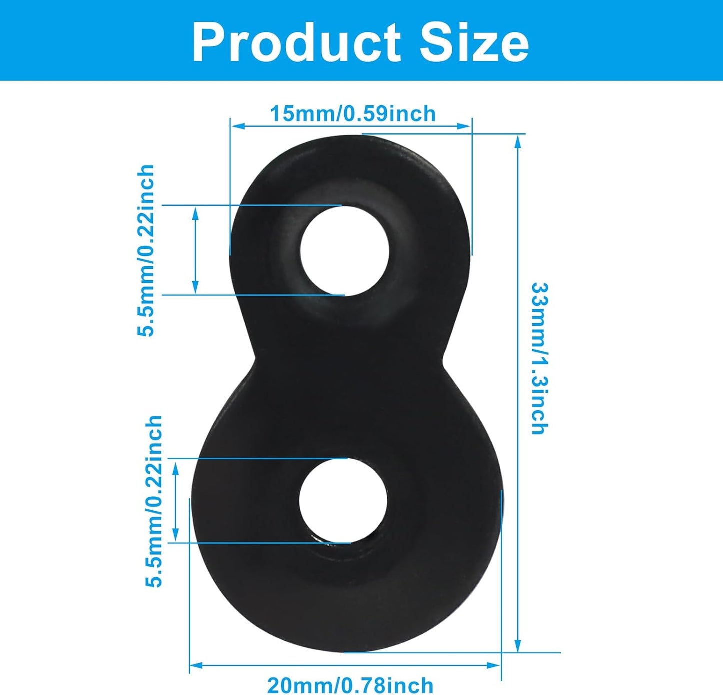 30 Pack Heavy Duty Figure 8 Fastener Clips, Solid Steel Fasteners Screws Heavy Duty Clips, Durable Table Top Connector for Desk Assembly/DIY Enthusiasts/Home(Black)