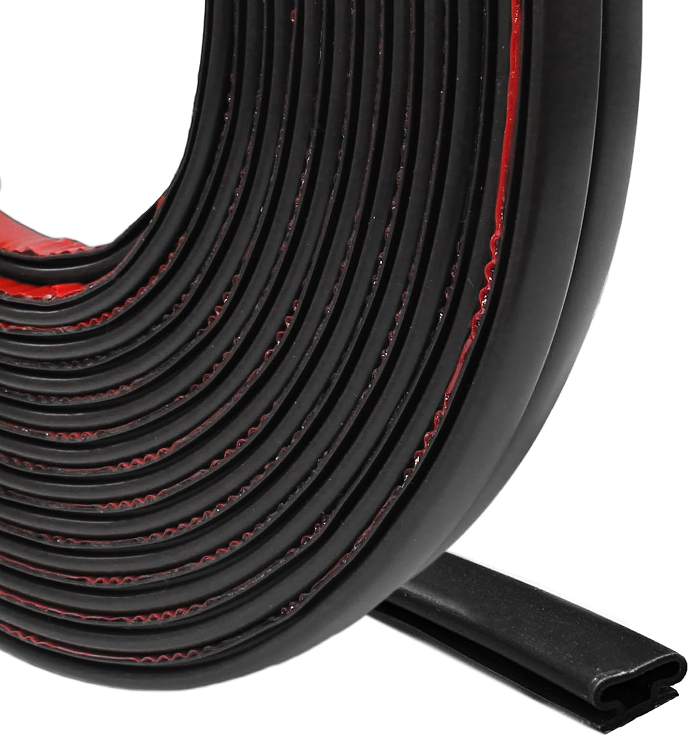40 FT Rubber Weather Stripping Door Seal Strip Self-Adhesive D-Shape Door Weatherstripping Sealers for Doors Windows, Easy Cut to Size, Black