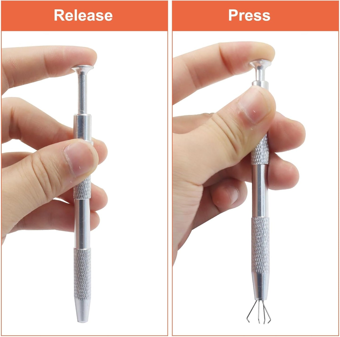 4 Pack Aluminum Alloy Cake Decorating Tools Set, Pearl Sprinkles Pen Pearl Grabber 4 Claws Stainless Steel Cake Tweezers, Pearl Sprinkle Spoon with Shovel Head for Cake Decorating/Bakers