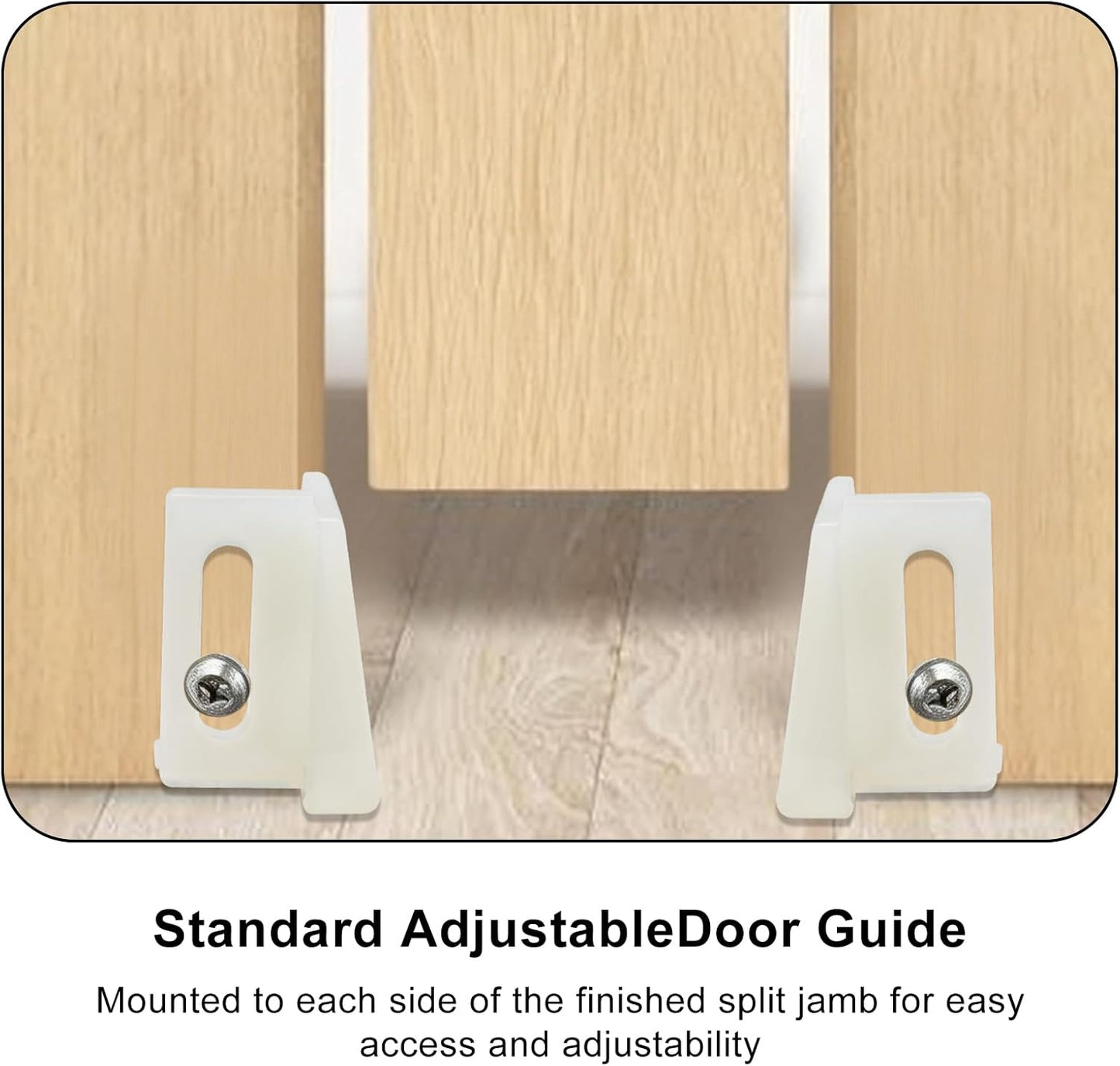 10 Pack Pocket Door Guide Bottom, Jamb Mounted Sliding Door Guides Replacement Kit with Screws (1.125 Inch, White)