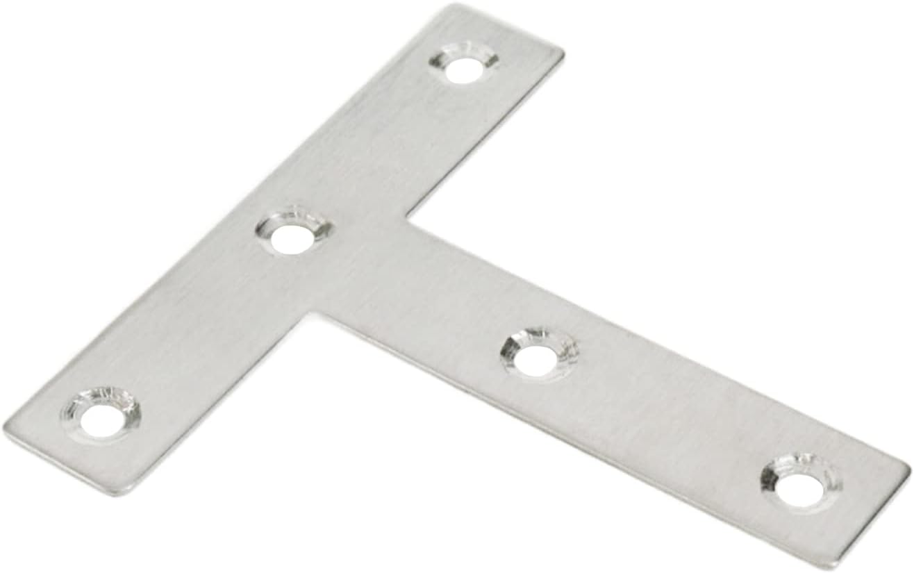 T Brackets Mending Plate 3.14" x 3.14" Stainless Steel Flat Repair Plate - 10pcs