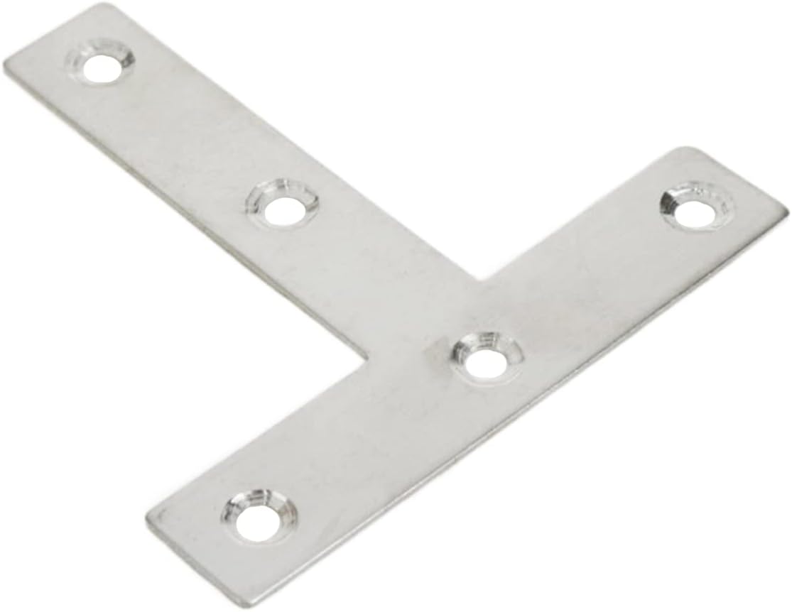 T Brackets Mending Plate 3.14" x 3.14" Stainless Steel Flat Repair Plate - 10pcs