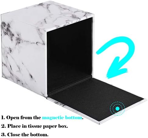 Tissue Box Cover,Tissue Box Square,Marble Stripes Tissue Box Cover,Tissue Box Holder for Bathroom Accessories,PU Leather Tissue Holder,Marble Stripes