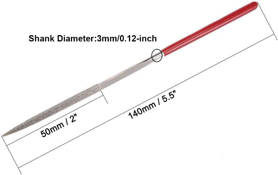 Triangle Diamond Needle Files 5.5"/140mm Length - 10pcs
