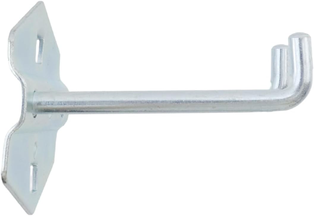 Pegboard Hooks Heavy Duty Metal Steel 3/8" Square Hole Peg Hooks Suitbale for 1.5" Spaced Pegboards Double Arm Wall Hooks for Organizing Tools in Home or Garage 3-inch Length -6pcs