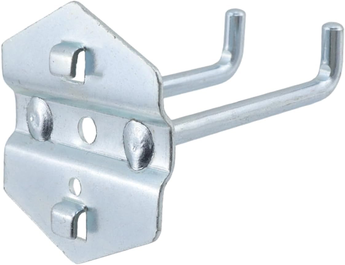 Pegboard Hooks Heavy Duty Metal Steel 3/8" Square Hole Peg Hooks Suitbale for 1.5" Spaced Pegboards Double Arm Wall Hooks for Organizing Tools in Home or Garage 3-inch Length -6pcs
