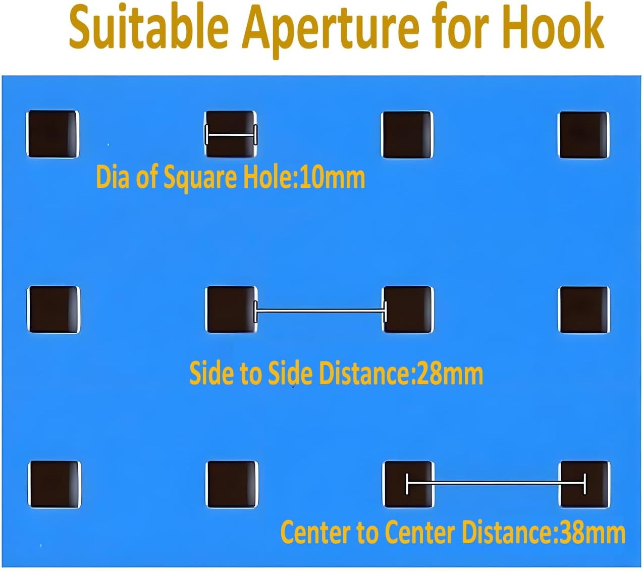 Pegboard Hooks Heavy Duty Metal Steel 3/8" Square Hole Peg Hooks Suitbale for 1.5" Spaced Pegboards Double Arm Wall Hooks for Organizing Tools in Home or Garage 3-inch Length -6pcs